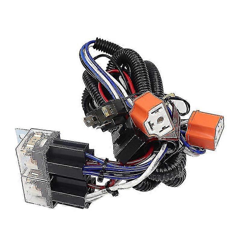 H4 Headlight 2 Headlamp Relay Wiring Harness Car Light Bulb Socket Plug