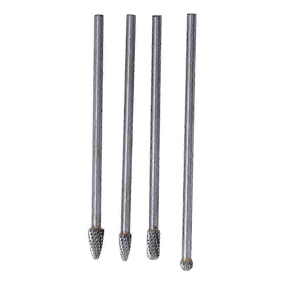 Roterende fil Lang Wolfram Stål, roterende Burr Set Med 6 mm skaft For Trebearbeiding Utskjæring Gravering Polering Boring