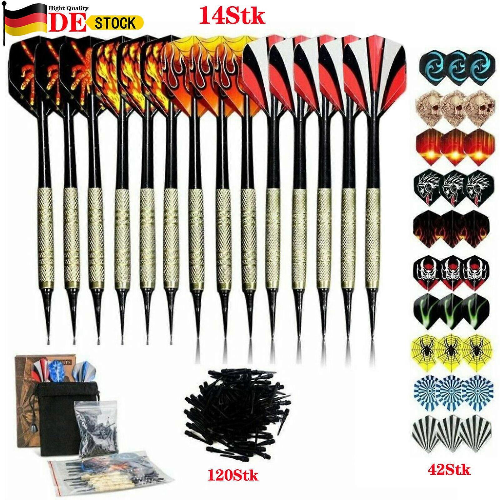 Dart set 14 soft darts with 42 flight 120 plastic dart tips DE