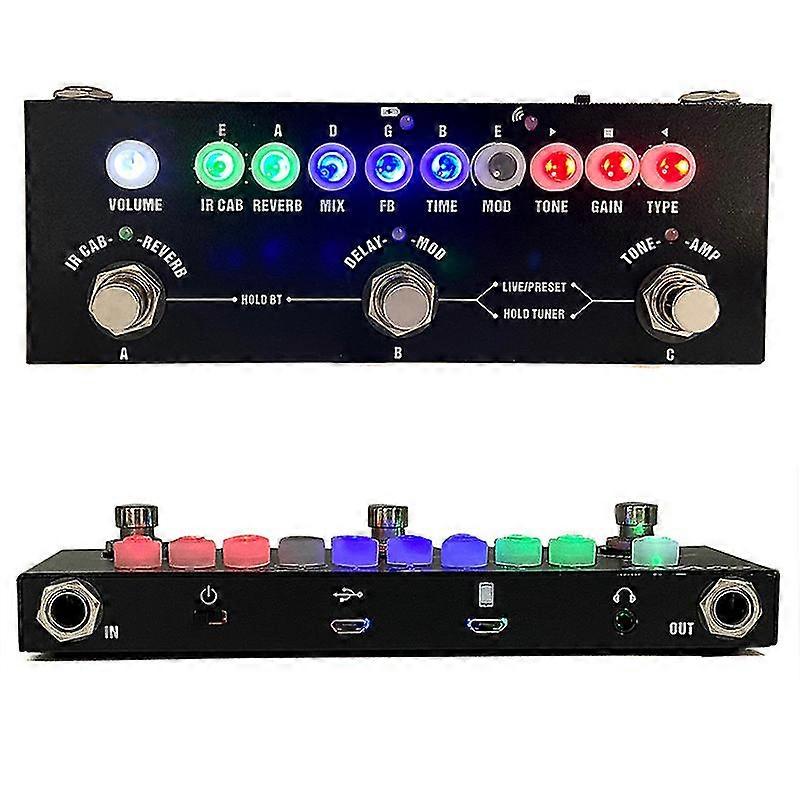 Elgitarr Multieffekter Elektronisk Pedal 9 Förförstärkare 8 Ir Cab 5 Effekter Fördröjning