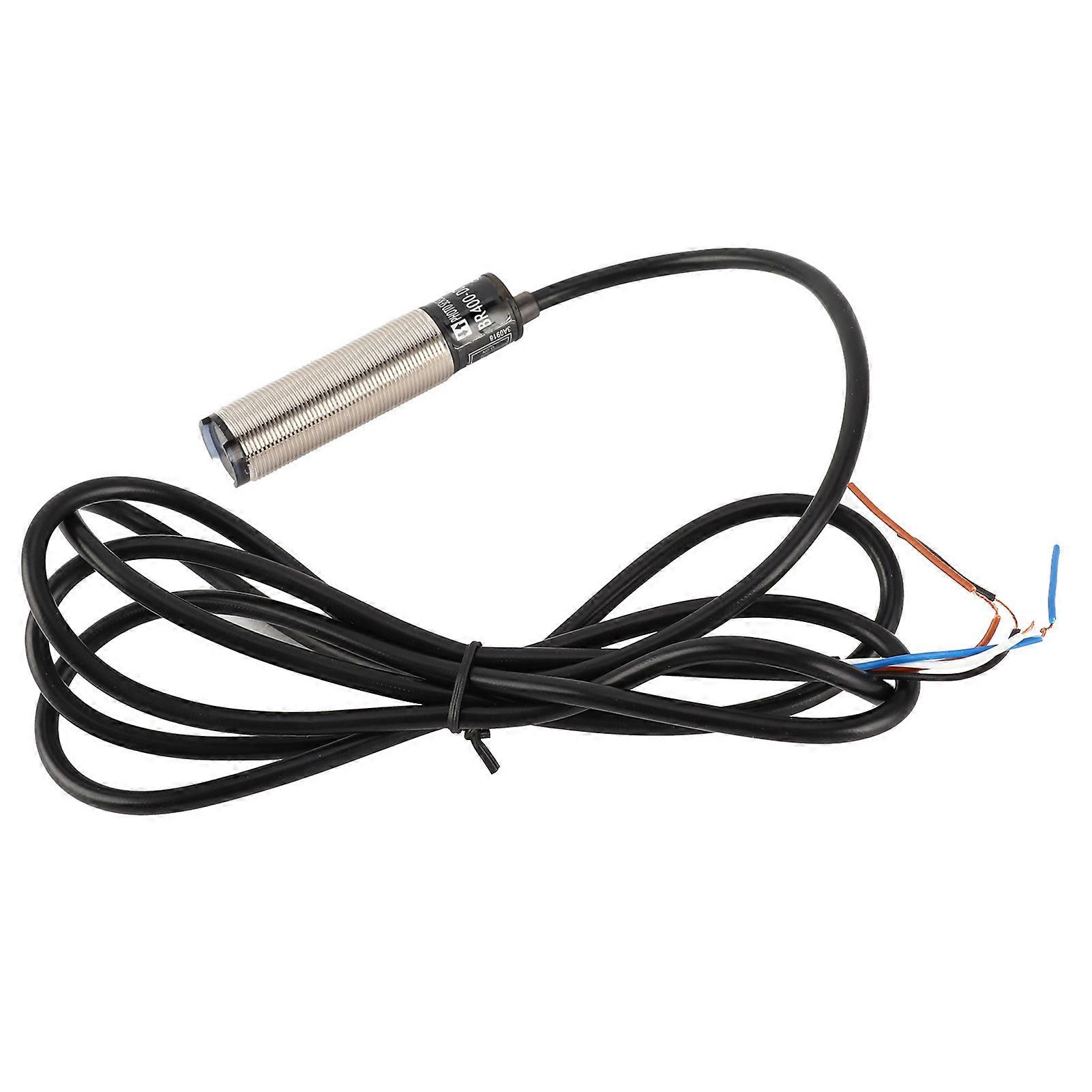 Photoelectric Sensor Diffuse Reflection Cylindrical 4-Wire Power Control 12-24VDC BR400-DDT