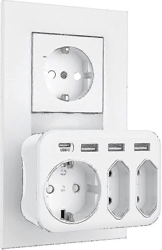 Usb Socket, Multiple Socket 3-way Sockets 4000w With 3 Usb Chargers 2.4a