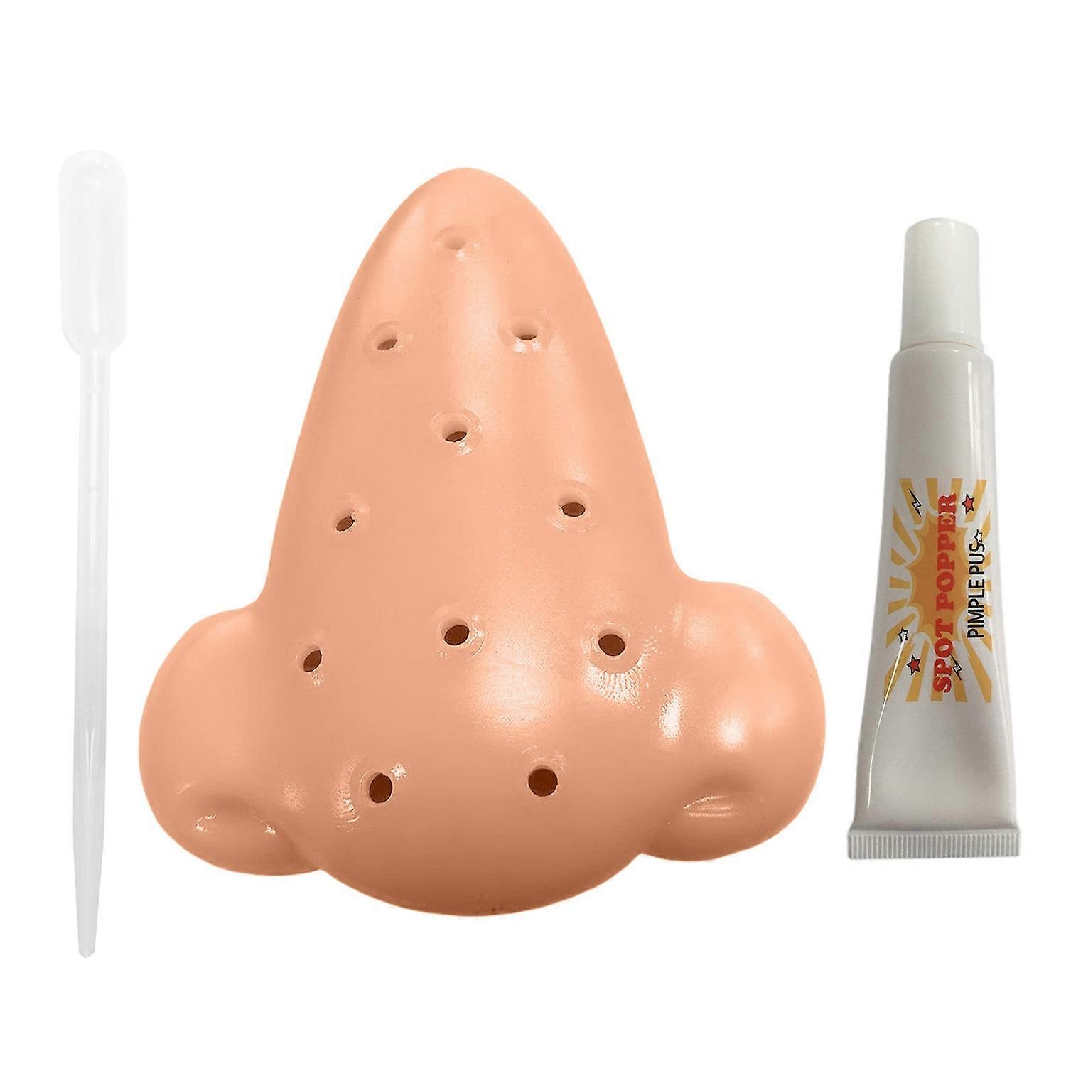 Nose Acne Popping Toy with 30ML Refill Solution Stress Relief Nose Pimple Squeeze Fidget Toy Kids
