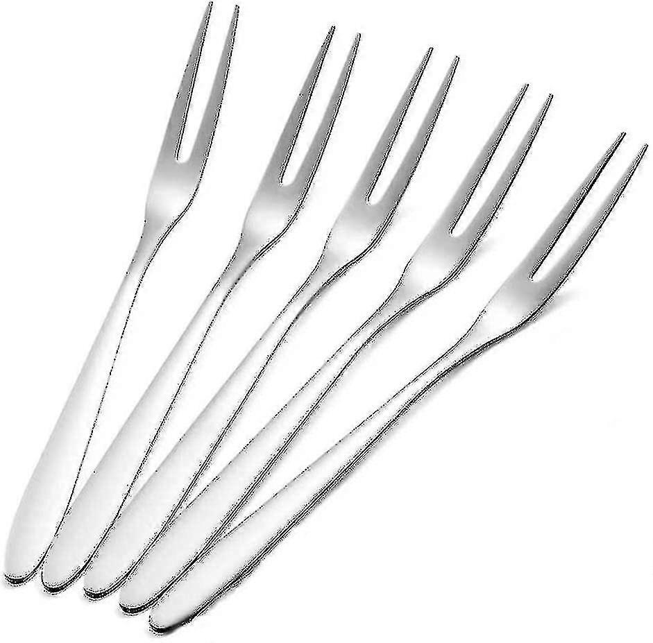 Set mit 5 Edelstahl-Fruchtgabeln für Salsa oder Dessert-CE