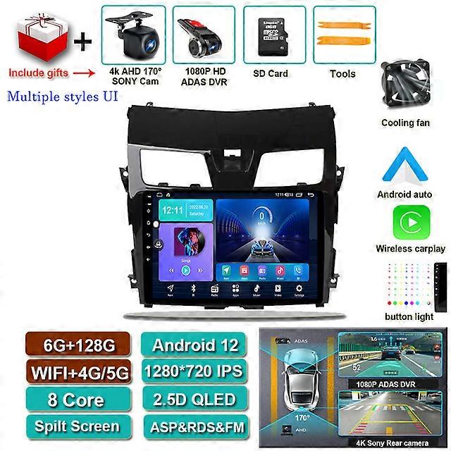 QLED Android auto IPS Android 12 Pentru Nissan Teana J33 2013 - 2015 GPS electtronics Multimedia Player Stereo Carplay DVD Head