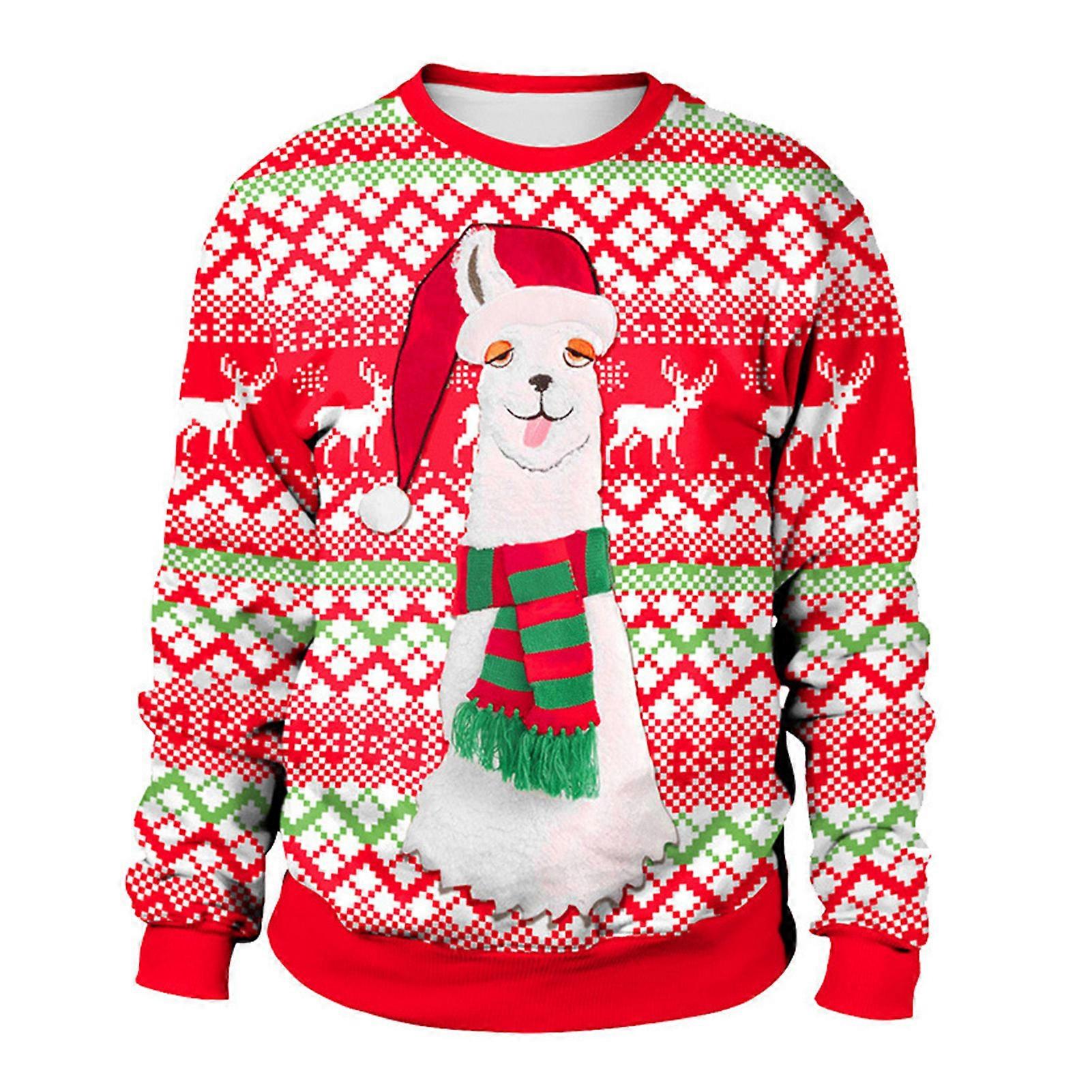 Personalized Colorful Loose Xmas Sweater Soft Breahable Comfortable Sweater for Women Men Unisex