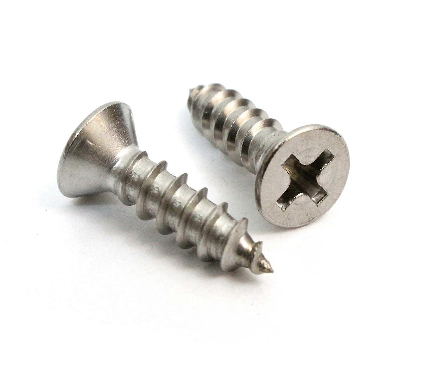 50pcs Stainless Flat Head Phillips Wood Screw