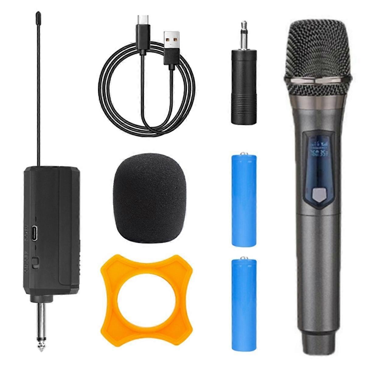 Wireless Microphone 2 Channels UHF Professional Handheld Mic Micphone for Party Karaoke Professional Church Show(1 to 1)