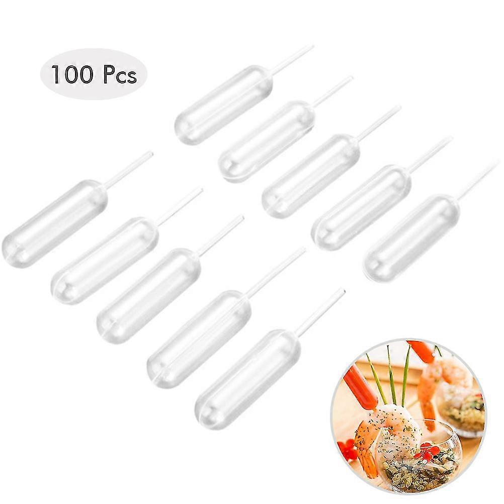 Disposable Plastic Transfer Pipettes 4ML - Pack of 100 for Chocolate Strawberries, Cupcakes, Ice Cream