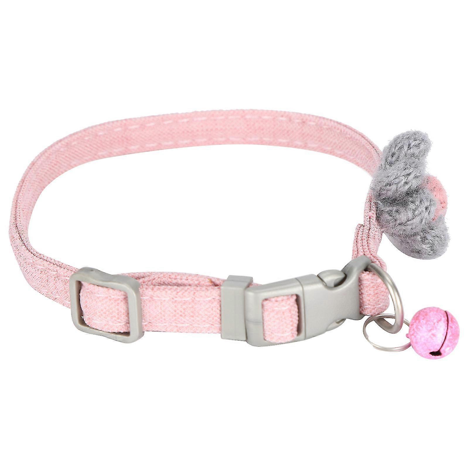 Adjustable Pet Pig Collar with Cute Polyester Design - Pink