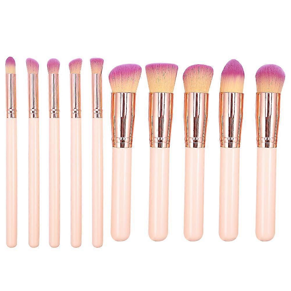 Makeup Brushes Set - 10Pcs, Includes Foundation, Blush, Eye Shadow Blending Brushes