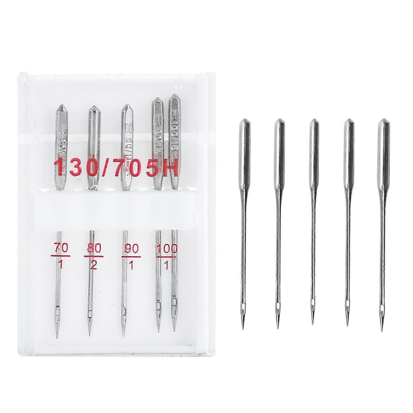 5Pcs Flat Shank Regular Point Sewing Machine Needle Replacement Kit