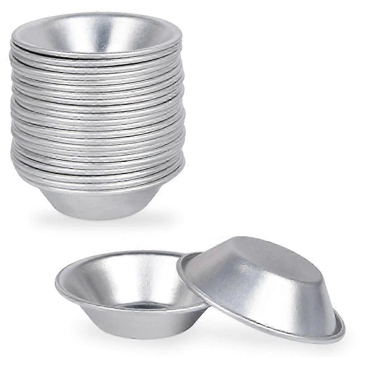 25 stuks eierpasteivorm, eierpasteibeker, eierpasteibodem, rond, herbruikbaar, antiaanbak (aluminium)