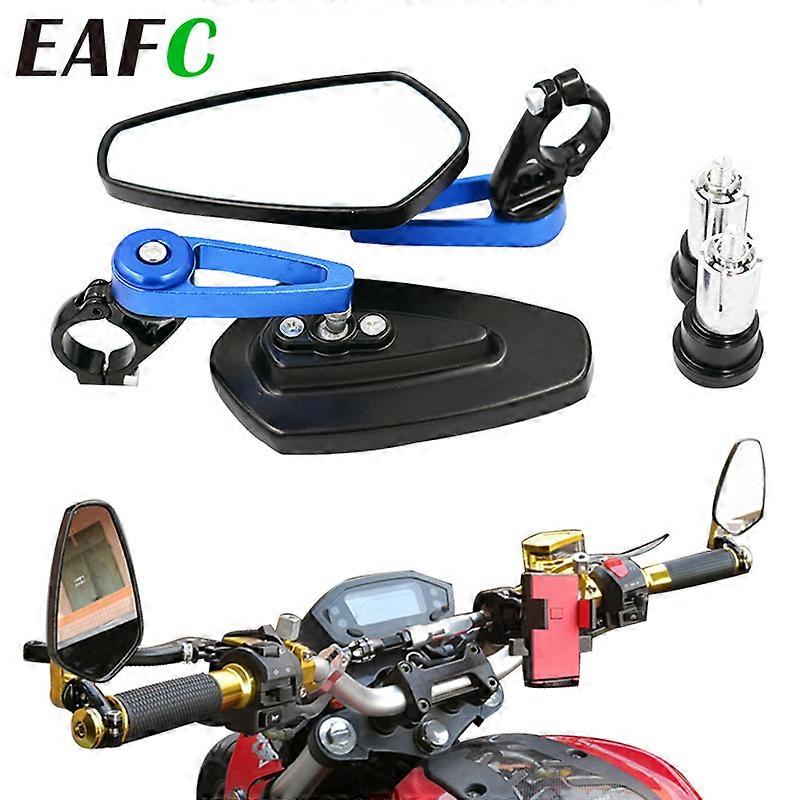 2Pcs Motorcycle Aluminum 7/8" 22mm Bar End Side Rearview Mirror Universal Motorbike Bike Handlebar Rear View Mirrors Universal