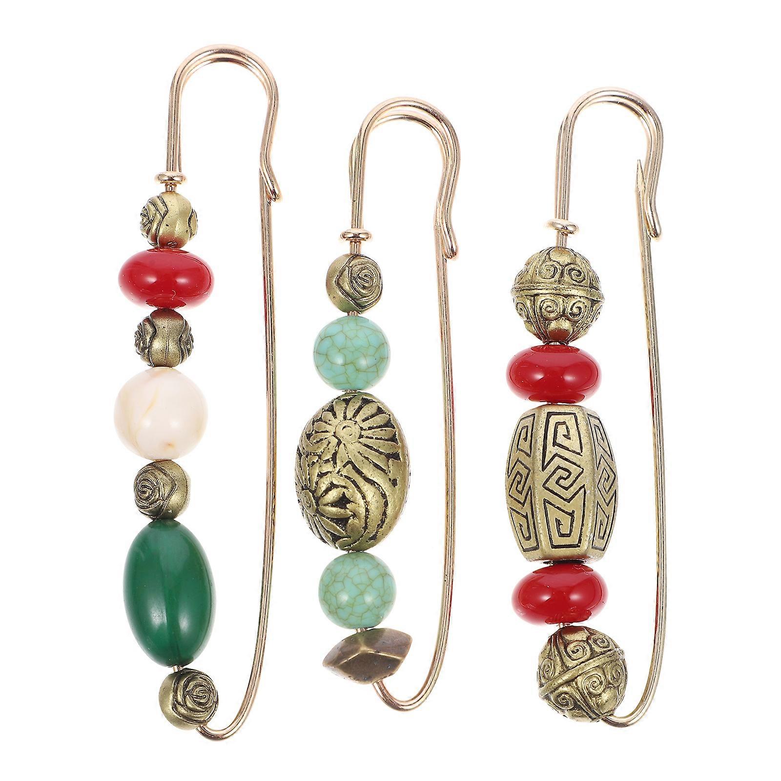 3Pcs女性ヴィンテージブローチスタイリッシュブレストピン合金ラペルピンカーディガンブローチ