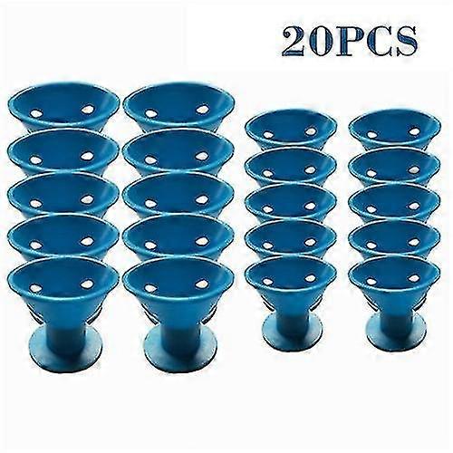 20/set Of Soft Rubber Magic Hair Care Curling Iron Silicone Curling Iron No Heating No Clip Curling Hair Styling Diy Curling Tools (blue)