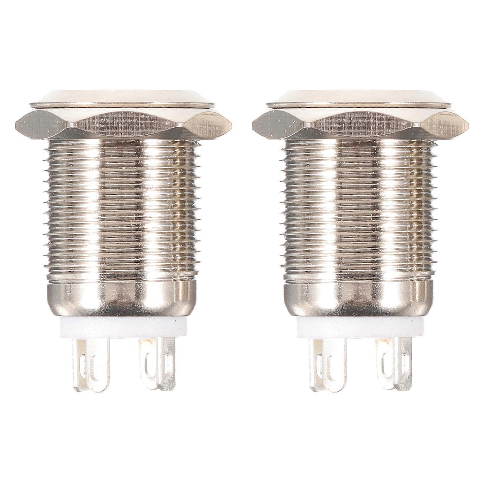 2pcs Door Bell Ringer Button Self-resetting Button Led Light Doorbell Button