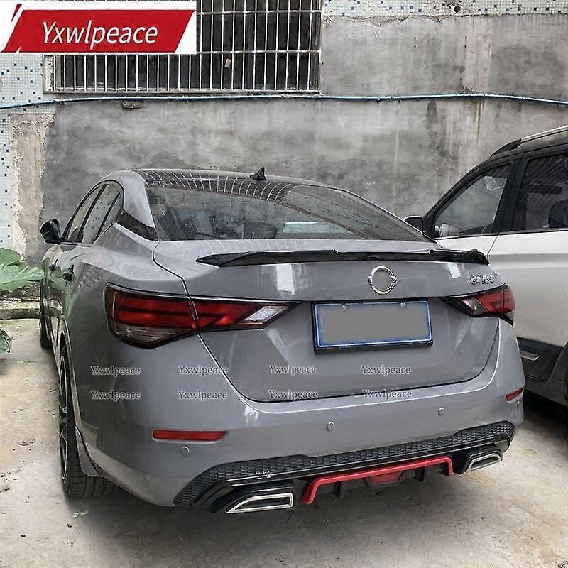 For Nissan Sentra Sylphy 2020 2021 ABS Material Car Rear Wing Trim Color Rear Trunk Lip Spoiler Body KitMotorcycle Neck Braces