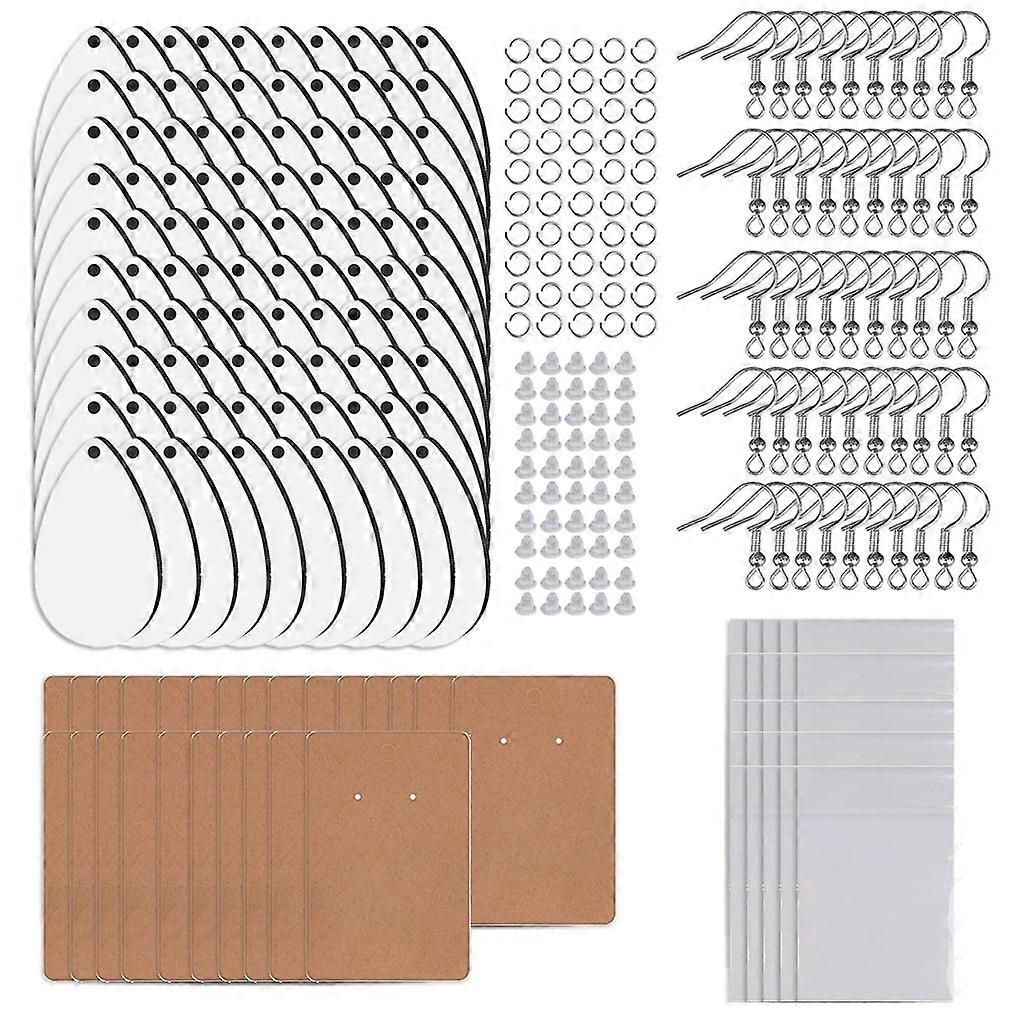 250 Pieces Double-sided Sublimation Blank Earrings with Hooks and Jump Rings