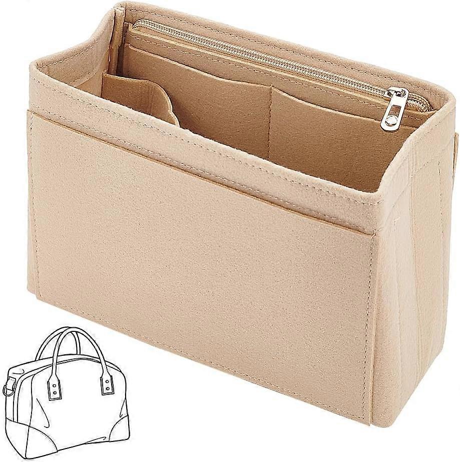 Felt Handbag Organizer Insert Felt Zipper Tote Bag Insert Liner Rectangle Bag in Bag Multiple Compartments Bag Insert Shoulder Bag Interior Shaper