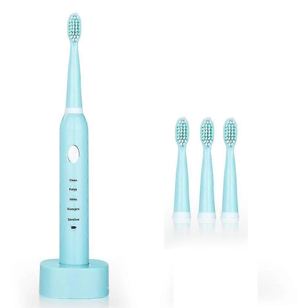 Brosse à dents électrique 5 modes étanche rechargeable avec 4 têtes de rechange-MXBC