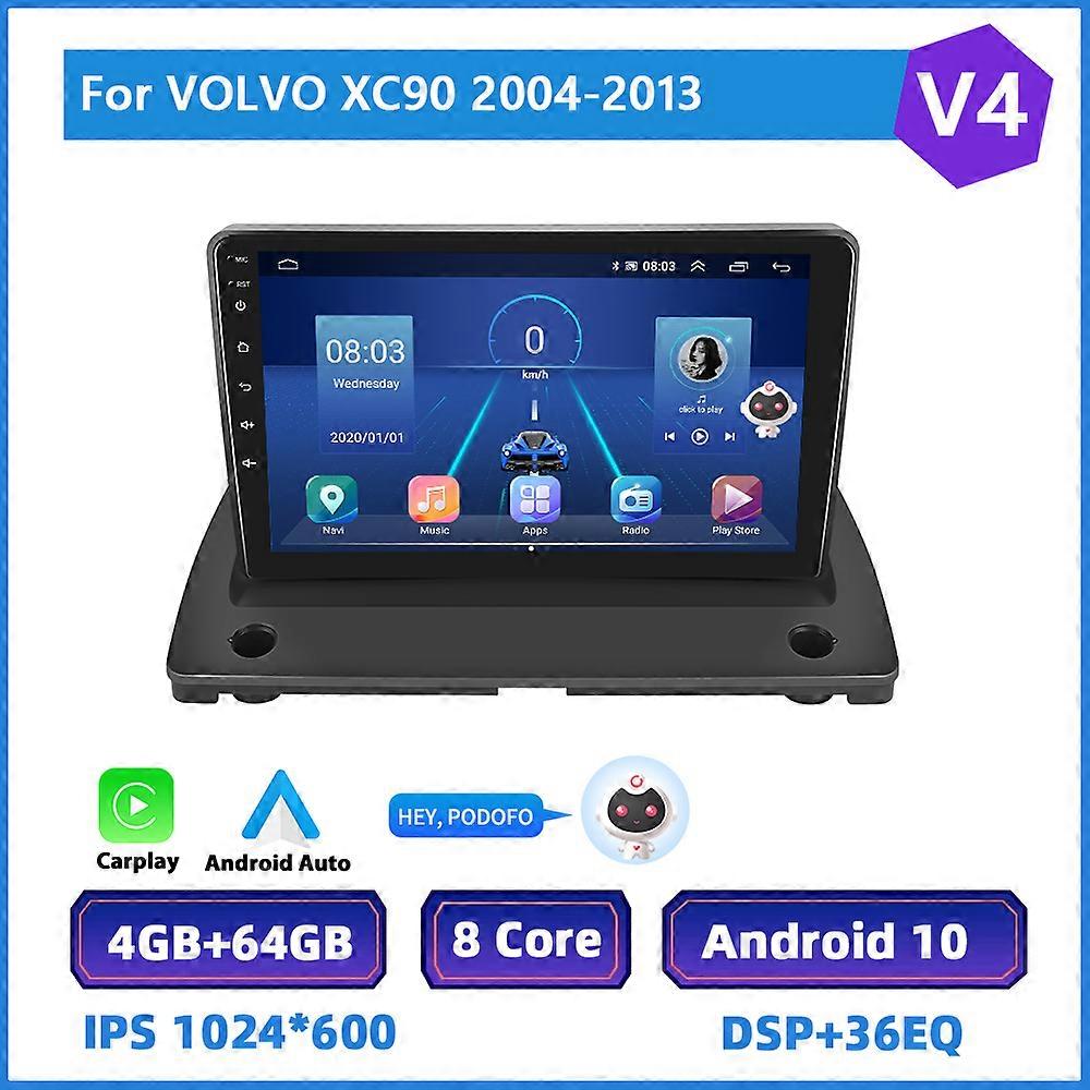 Podofo 2 Din Android Car Radio Multimidia Video Player For VOLVO XC90 2004-2013 Carplay Autoradio GPS Navigation car Stereo DSP