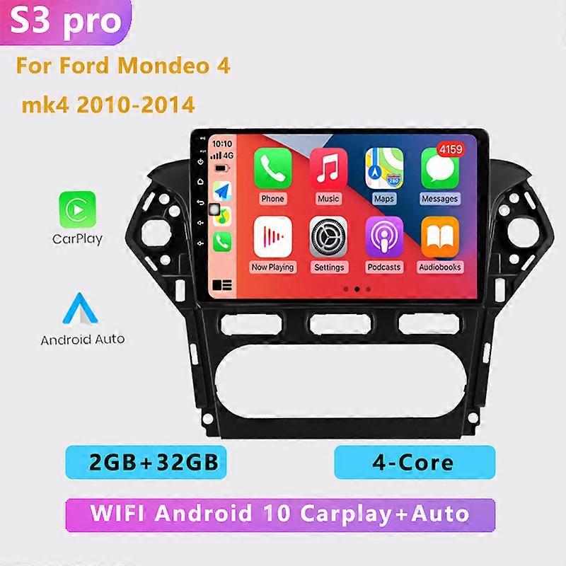2DIN NO dvd 4G+64G android 10.0 auto car multimedia video player carplay GPS navigation For Ford Mondeo 4 mk4 2010-2013 2014