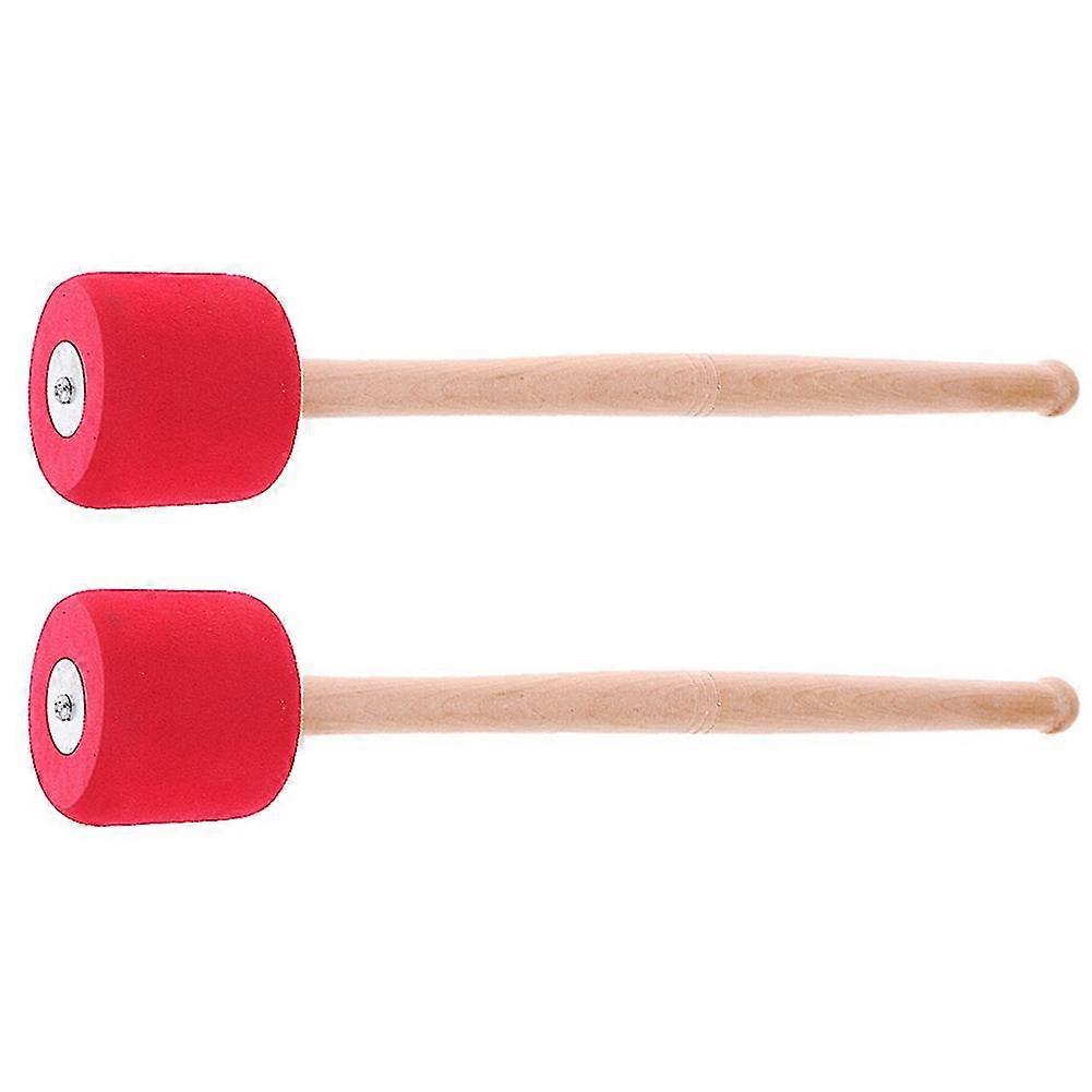 Drum Mallet Stick Foam Mallet Percussion With Wood Handle For Drummer Bands Musical Playing,red