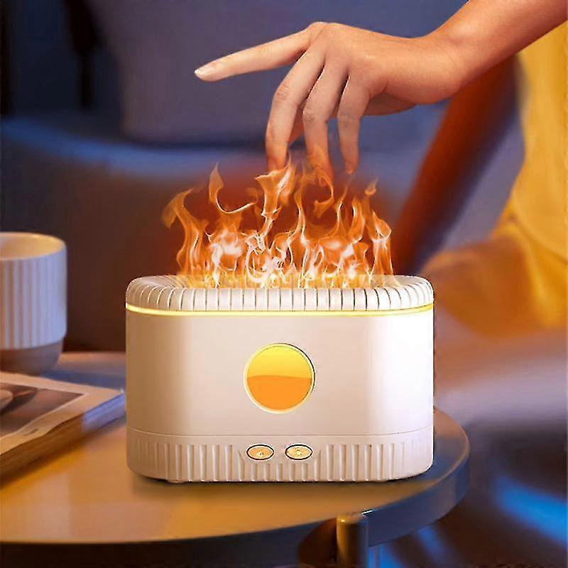 2023 New Flame Humidifier Small Office Desktop Simulation Flame Atmosphere Lamp Essential