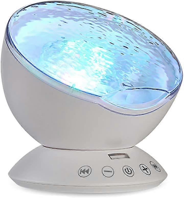 Mermaid Decor Remote Control Night Light Ocean Wave Projector 7 Colorful Ceiling Mood Lamp with Buli