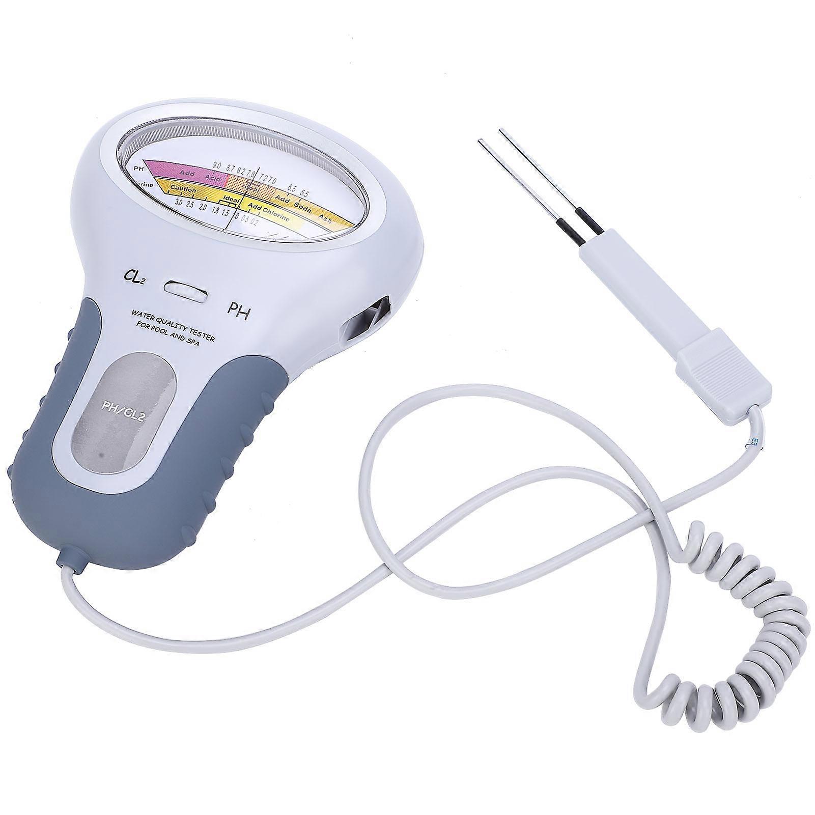 Pc-102b Cl2 Chlorine & Ph Tester Swimming Pool Spa Water Quality Analyzer With Probe