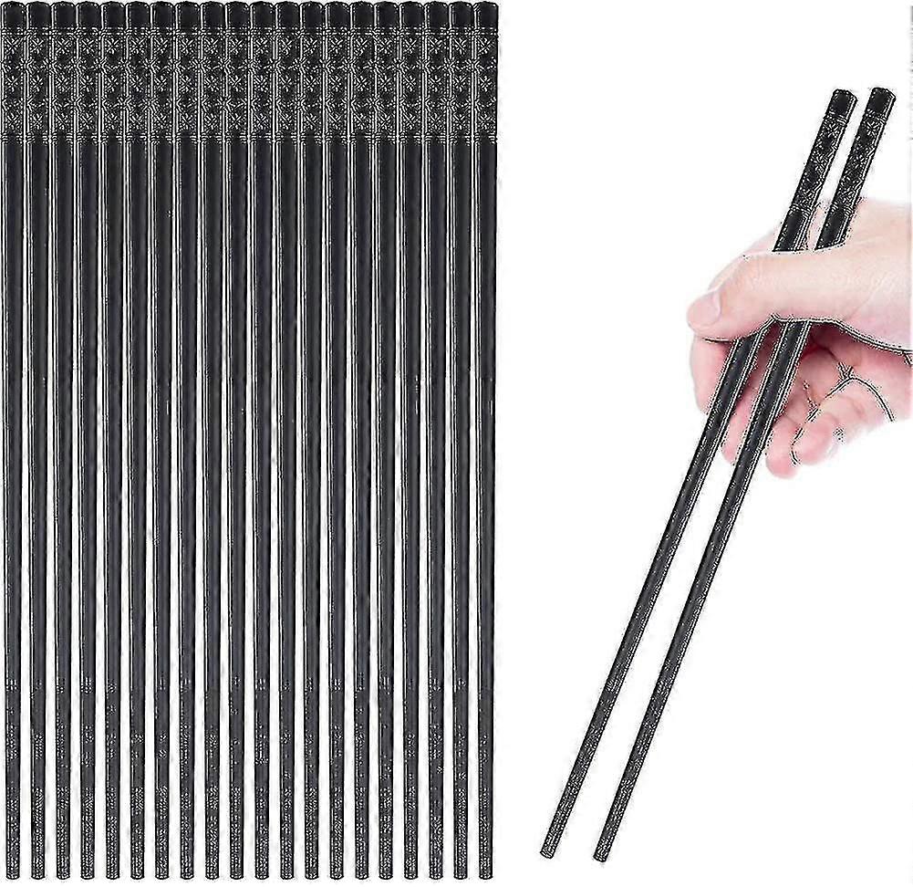 Chopsticks 10 Pairs Reusable Fiberglass Chopsticks, Non-slip Chopsticks, Beginners Chopsticks, Dishwasher Safe, For Chinese Style Japanese Food Cookin