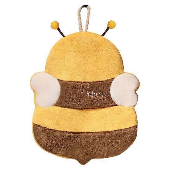 Useful Dish Cloth Soft Wiping Hands No Shed Hair Cartoon Bee Panda Pattern Hanging Hand Towel Daily Use