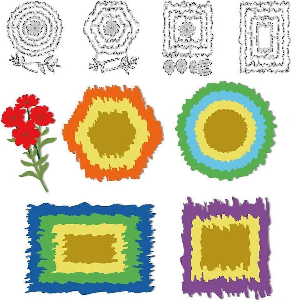 Irregular Frames Cutting Dies Card Making Flower Borders Stencil Carbon Steel Die Cuts Card Scrapbooking Embossing Template Metal Dies for Cards Craft