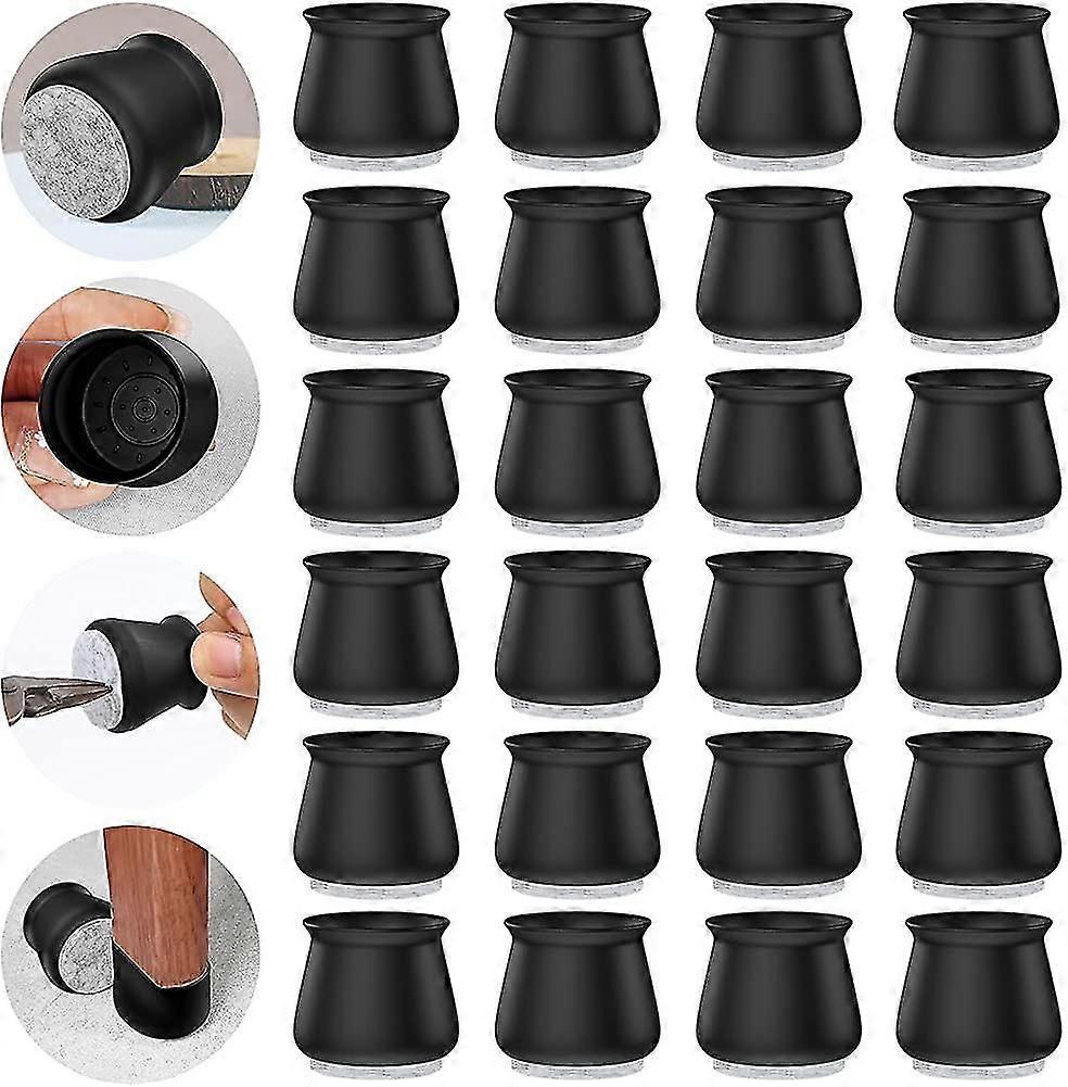 Litzeeチェアレッグプロテクター、堅木張りの床用24個、シリコーンチェアレッグ