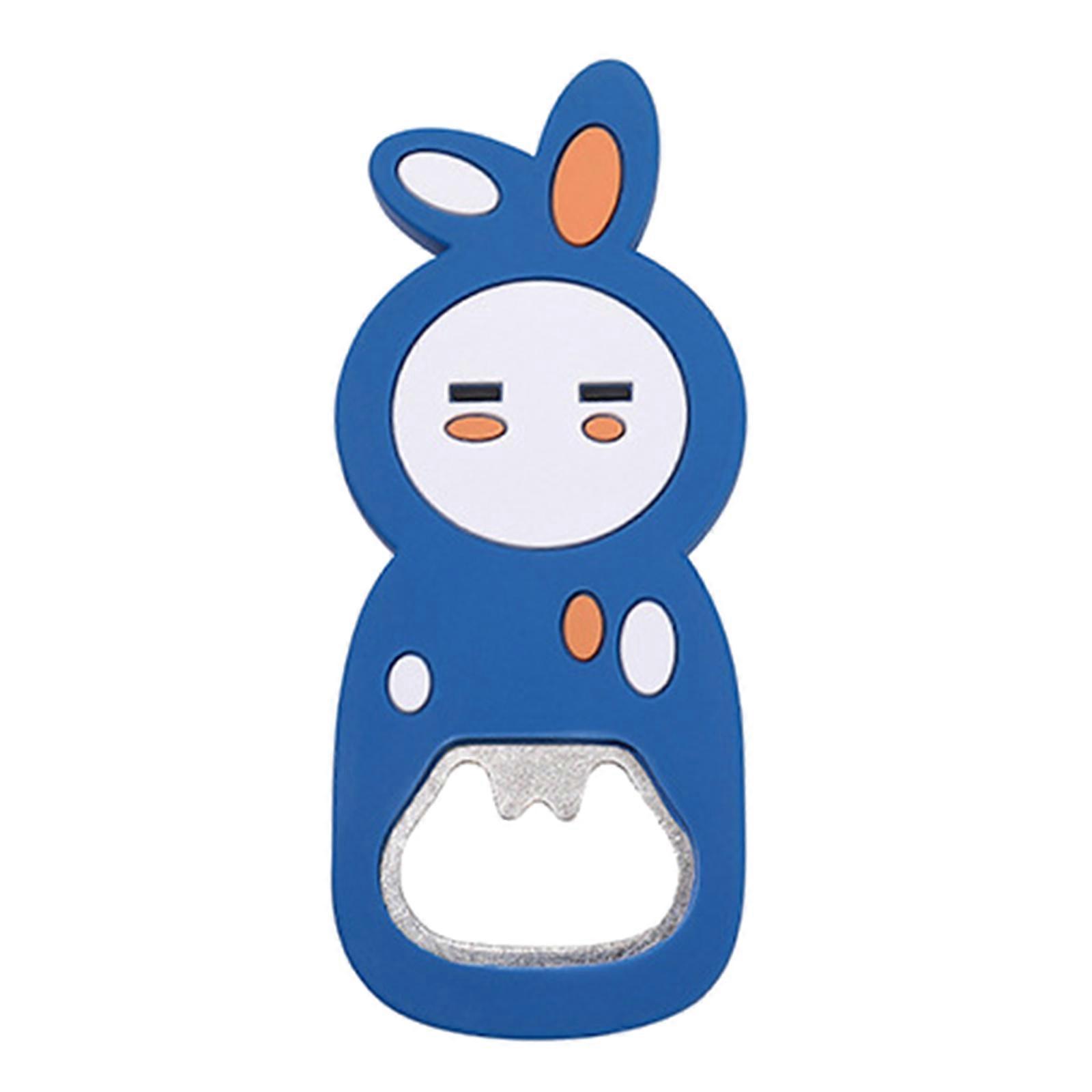 Beer Wine Openers Bottles Openers Refrigerator Beer Bottle Openers for Creative Kawaii Rabbit Shaped Gifts for Beer Love Blue