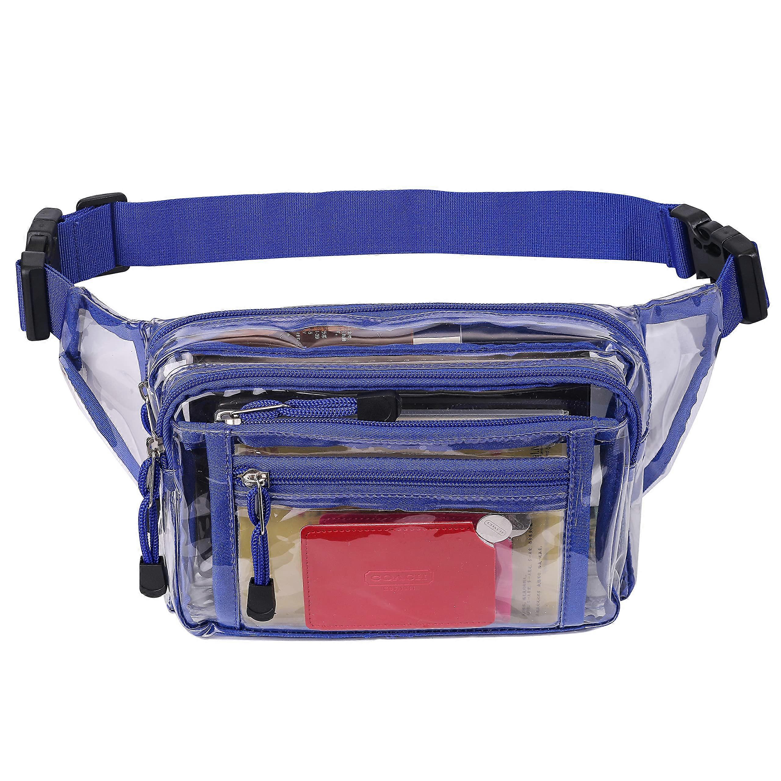 Clear Fanny Pack Stadium-Approved Waist Bag for Concerts, Festivals, and Sports Events, Transparent PVC Material, 7x5 Inches