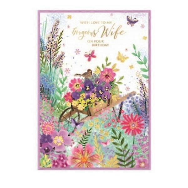 Simon Elvin With love To My Gorgeous Wife Birthday Greetings Card (Pack of 6)