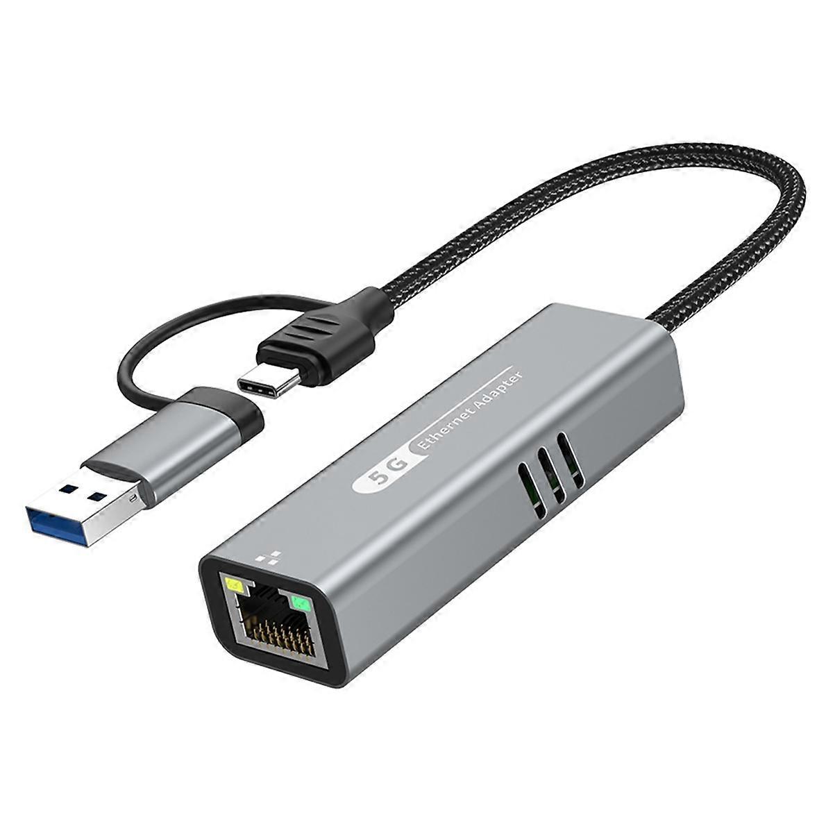 USB 3.2 to 5Gbps Ethernet Adapter RTL8157 5000Mbps RJ45 Network Converter for Laptop Support 5G,2.5