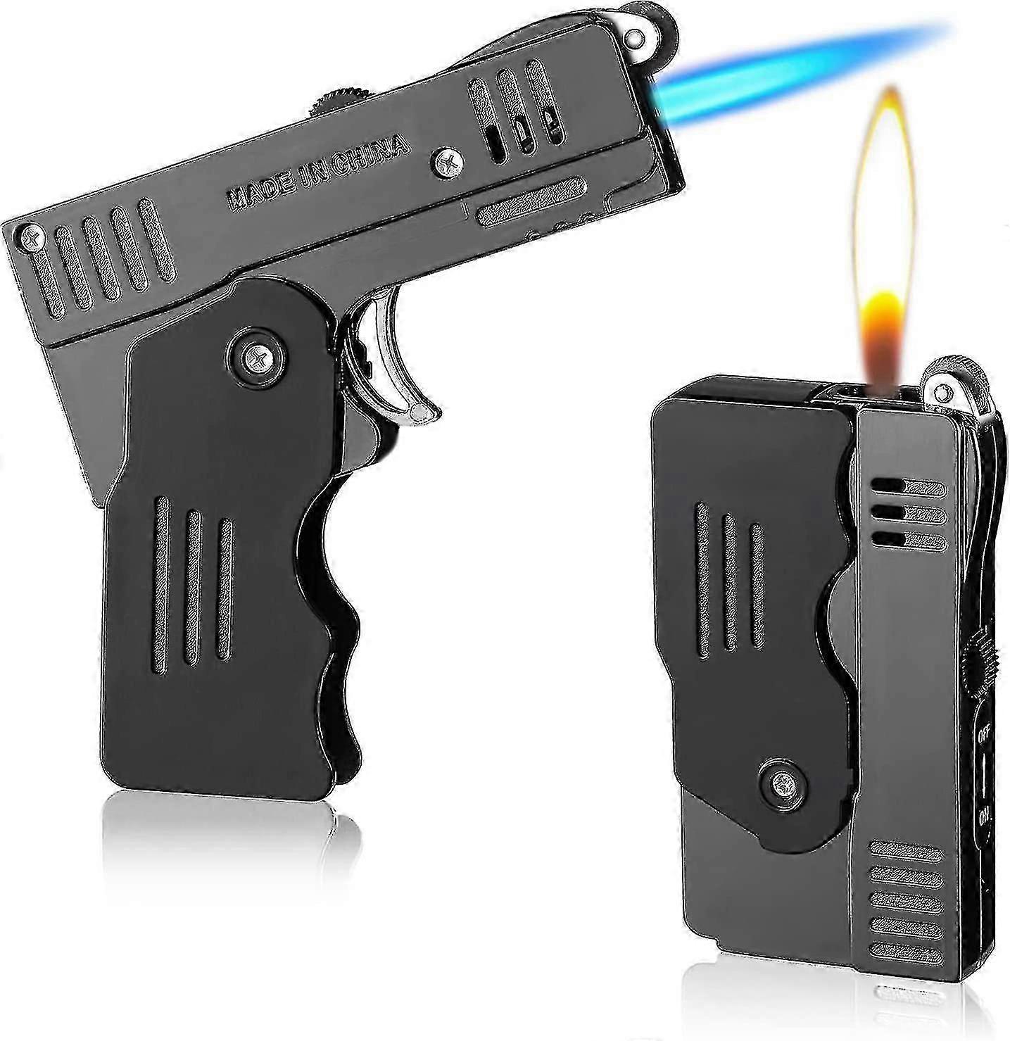 Torch Lighter Switchable Soft / Jet Flame Cigarette Cigar Pipe Lighter Butane Refillable With Lockable Function For Tobacco, Cool Foldable Lighters