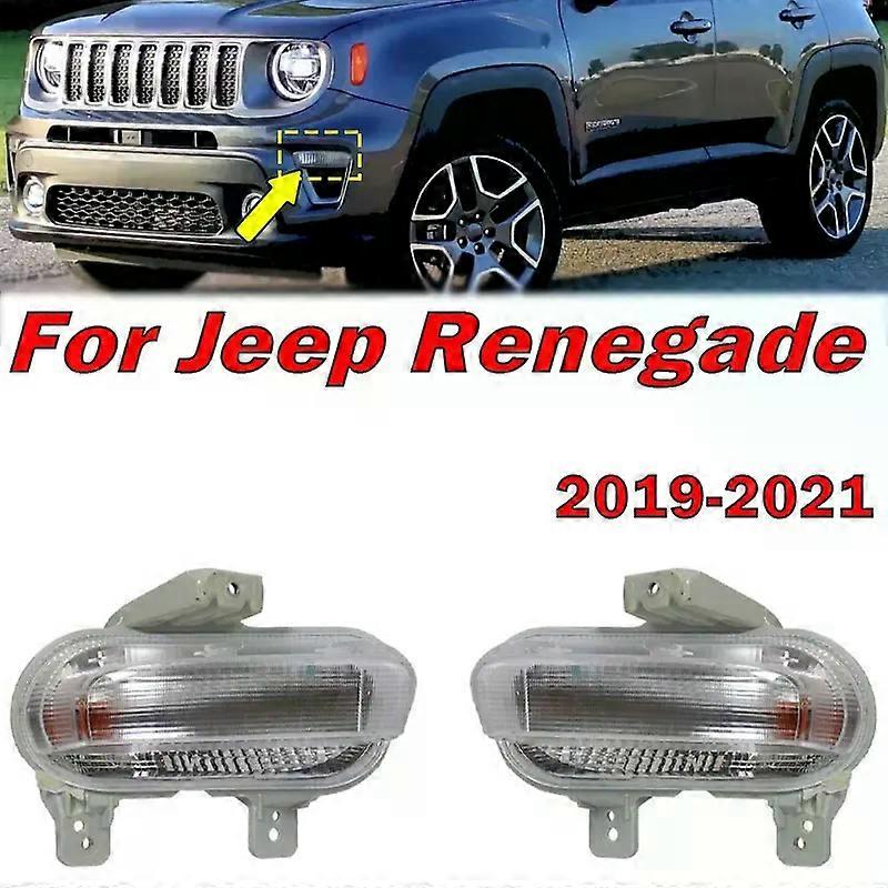 Car Accessories For Jeep Renegade 2019-2021 Car Front Bumper DRL Daytime Driving Running Light Fog Light Signal Lamp 68439334AA