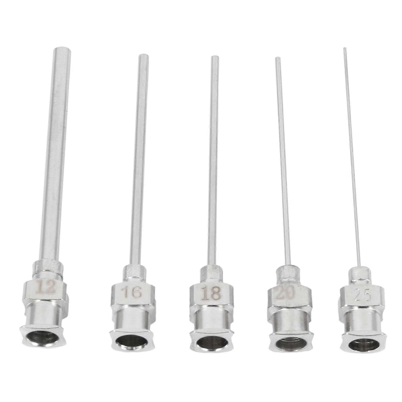 5pcs embouts d’aiguille de seringue de distribution en acier inoxydable émoussé - 12/16/18/20/25/38g