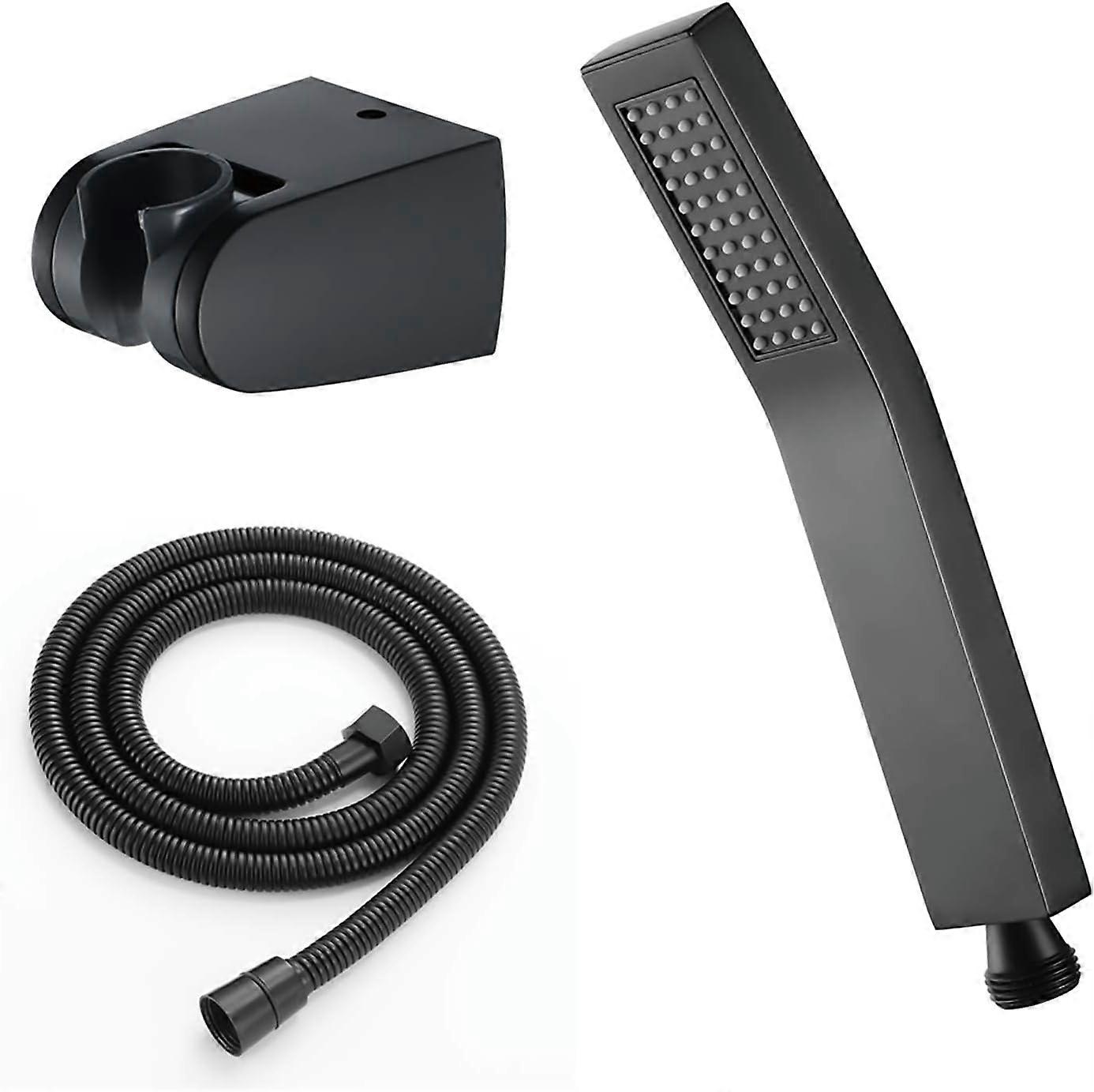 Messing-Duschkopf-Handbrause mit flexiblem Handbrausekopf Einzigartiger Anti-Kalk-Funktionsduschkopf mit Silikonwasserauslass, schwarz