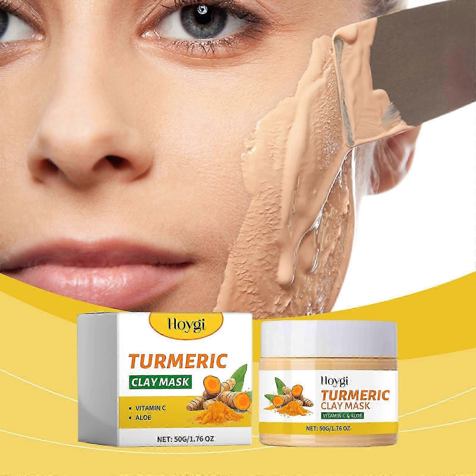 Turmeric Clay Mask, Turmeric Vitamin C Clay Mask, Turmeric Facial Mask, Moisturizing And Nourishing Turmeric Facial Mask