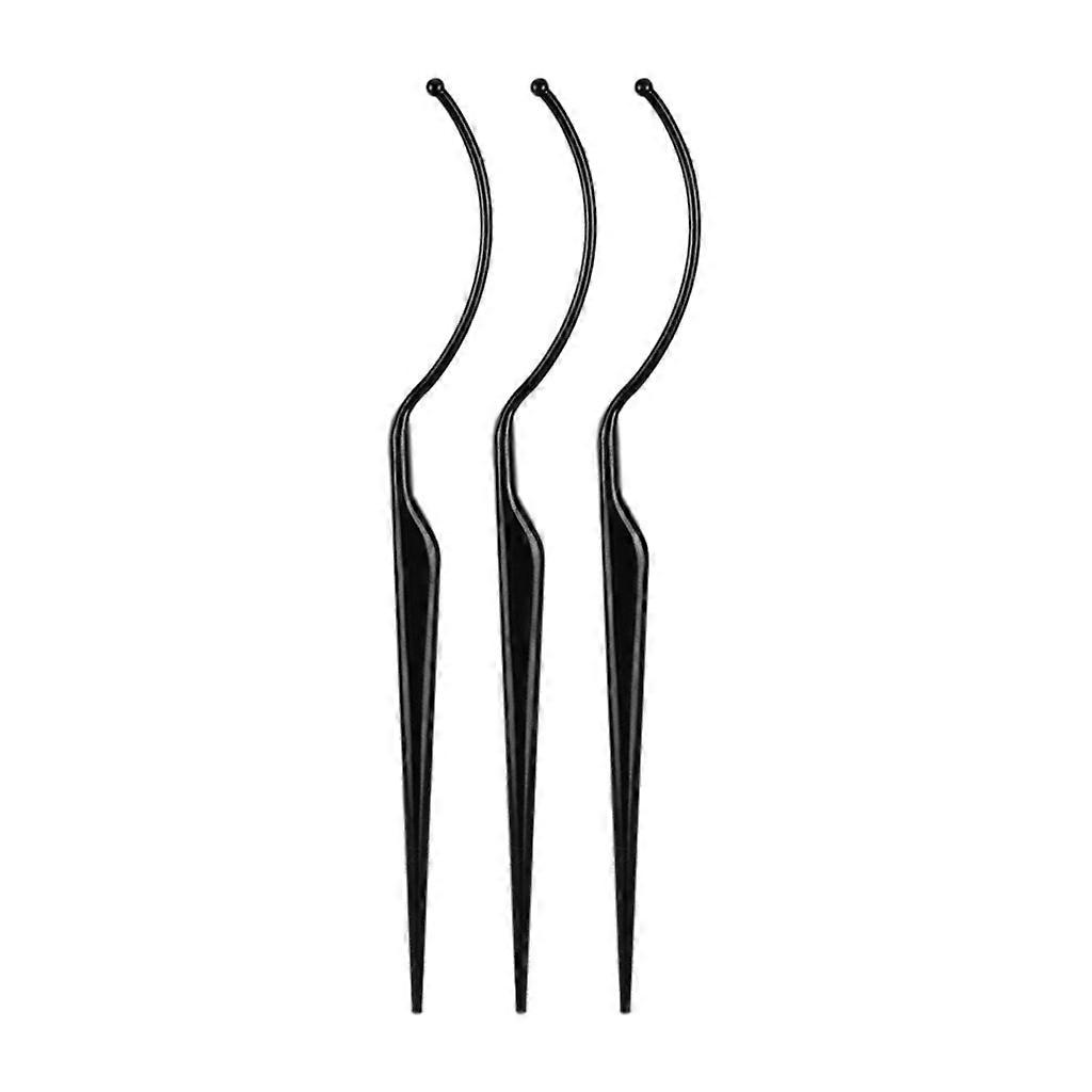 3x Eyelash Fitter Display Wand Stick Eyelash Extensions Outils de greffe Noir