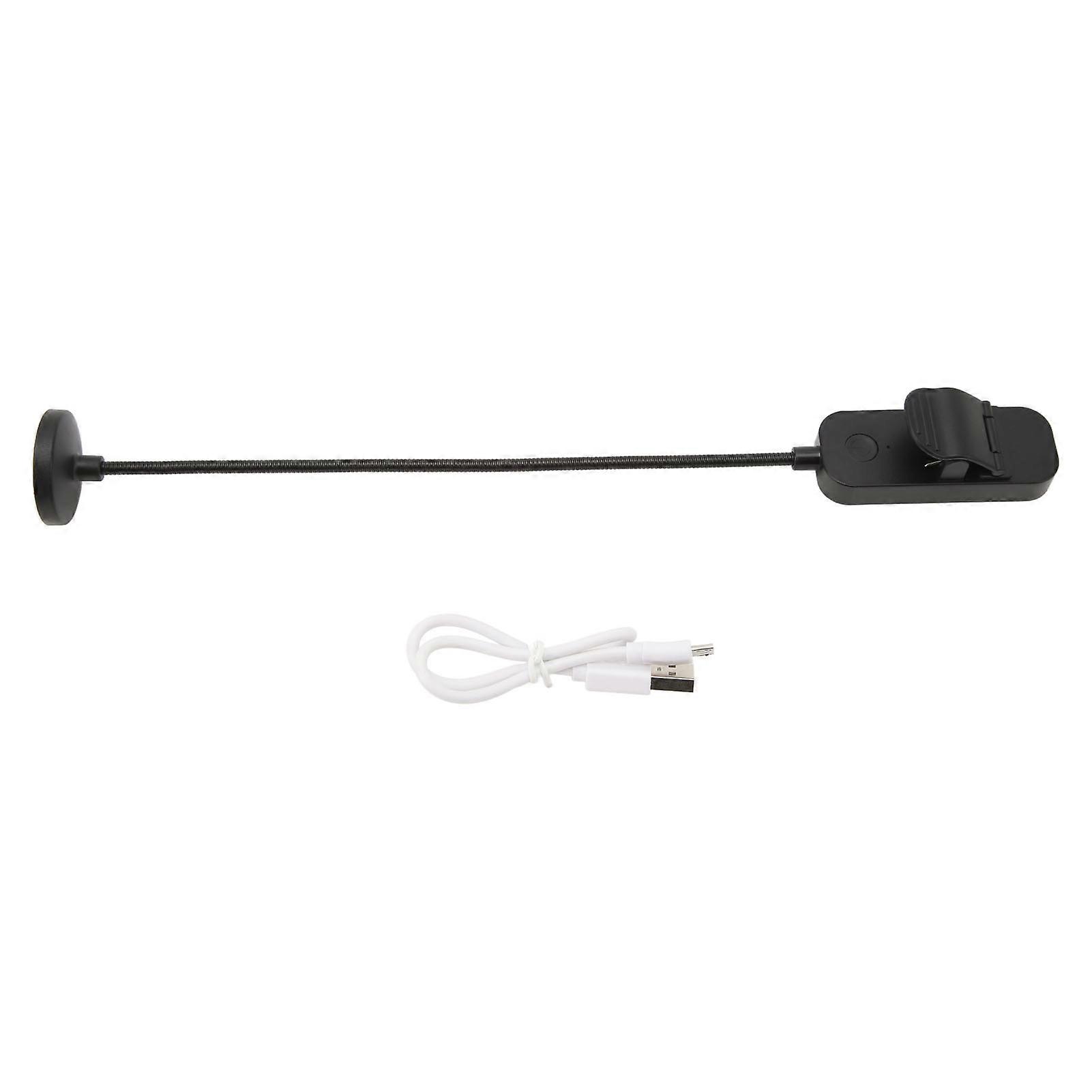 LED Book 3 Color Temperature Stepless Dimming USB Rechargeable Clip On Light for Reading in Bed Black