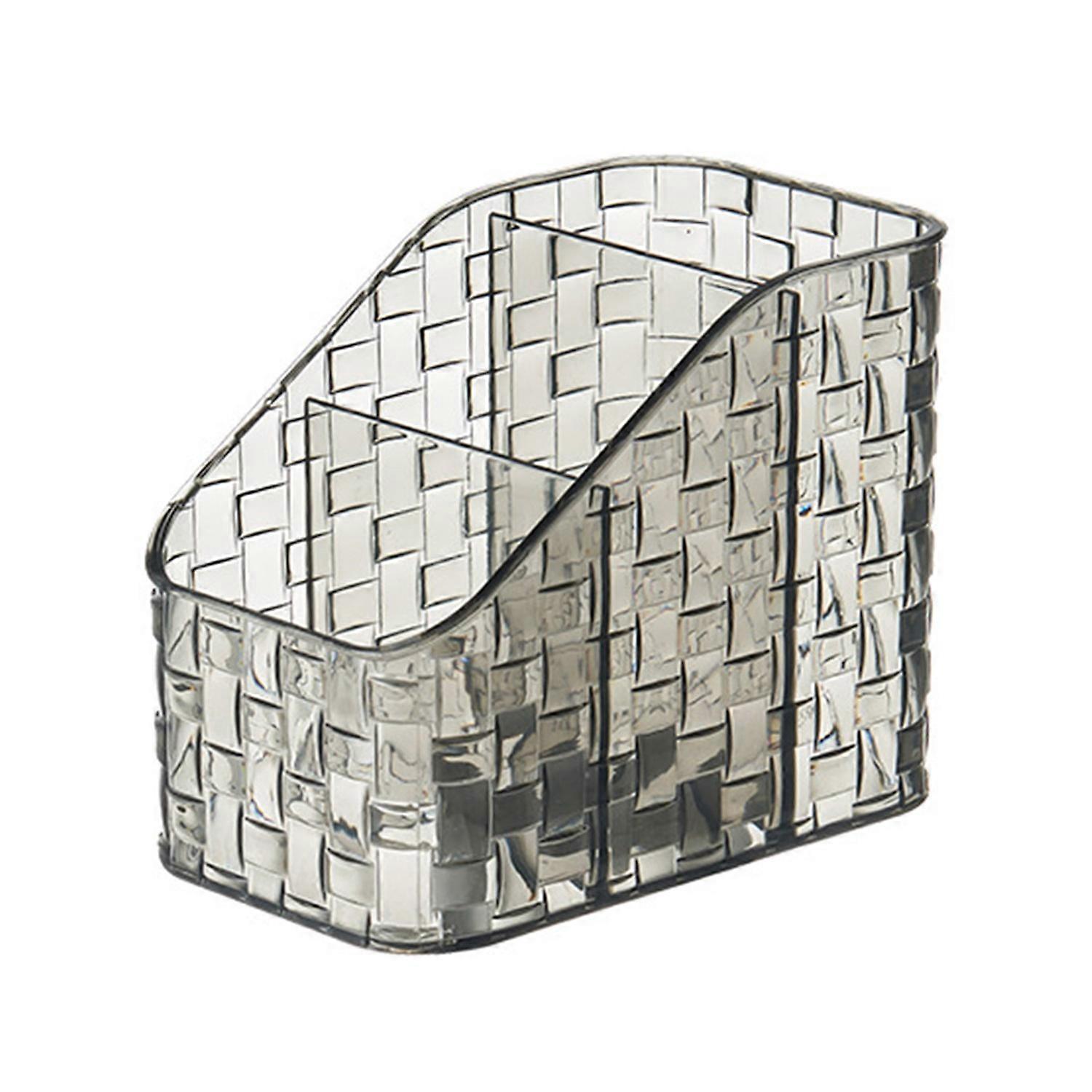 Clear Makeup Brush Holder Storage Box Large Capacity Multiple Compartments Pencil Holder Desk