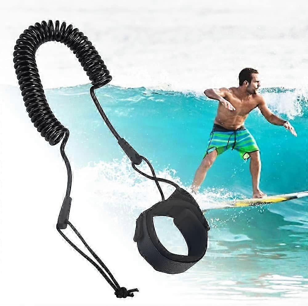 Surfing Leash 5.5mm Paddle Board Ankle Strap Cuff Cord Adjustable SUP Coiled Surfboard Leash TPU Sur