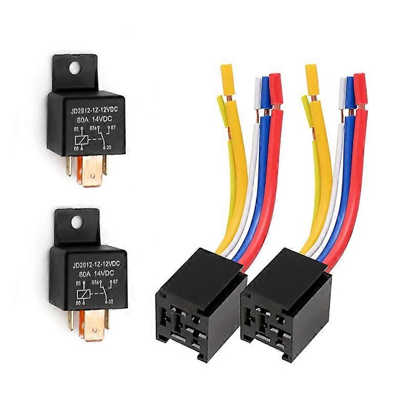 Car Relay with Harness, 5Pin 80A Relay On/Off Normally Open 80A 14VDC