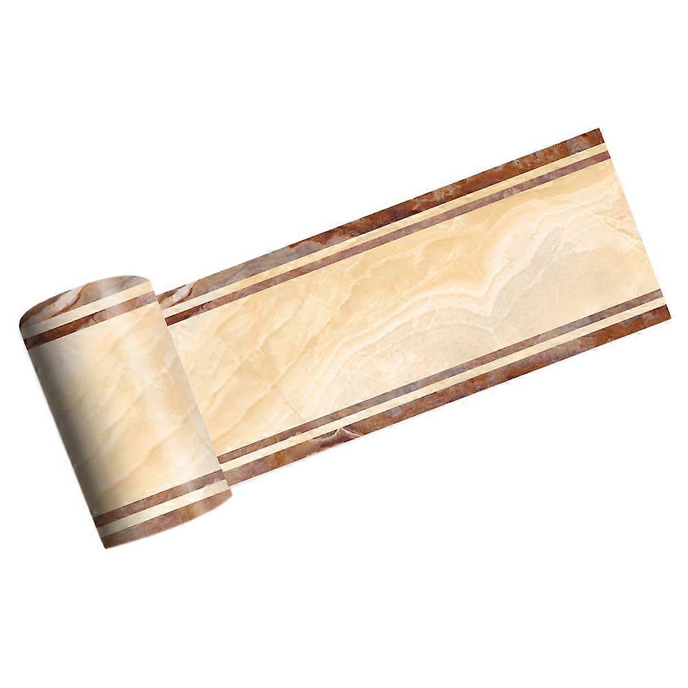 2M Self-Adhesive Side Line Tile Sticker Yellow Marble Bathroom
